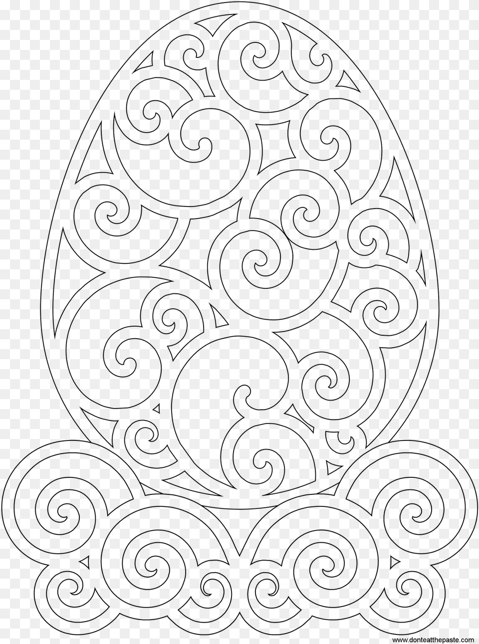 Advanced Coloring Pages Swirls Wielkanocny Witra Szablon, Gray Free Png Download
