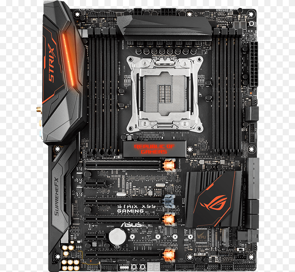 Advanced Fan And Water Pump Controls For Ultimate Cooling Asus Rog Strix X99 Gaming Atx Motherboard Lga2011, Computer Hardware, Electronics, Hardware, Computer Png Image