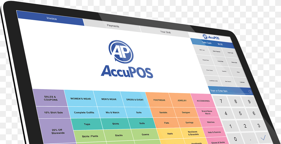 Advanced Pos System By Accupos Point Of Sale Accupos, Computer, Electronics, Tablet Computer, Text Png