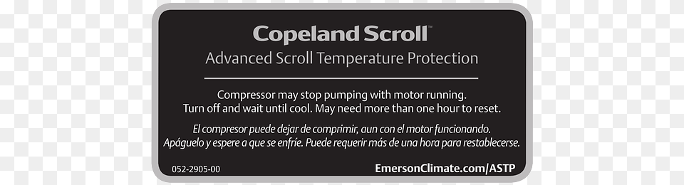 Advanced Scroll Temperature Protection Advanced Scroll Temperature Protection Label, Text Png