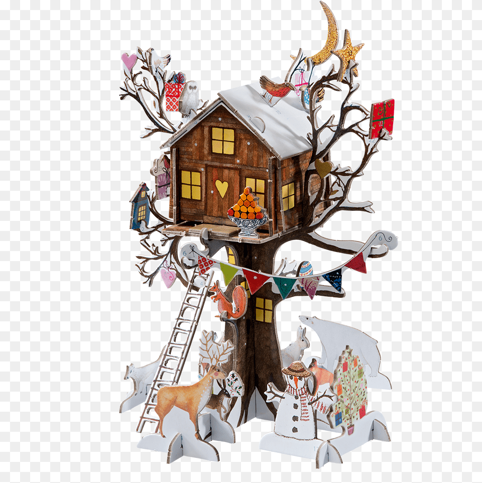 Advent Calendar Christmas Treehouse Illustration, Food, Sweets, Person, Adult Png
