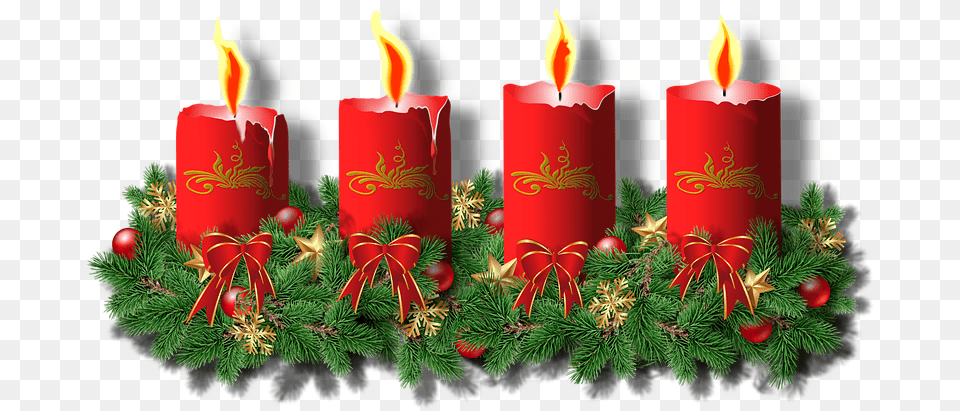 Advent Wreath Christmas Corona De Adviento, Candle Png Image