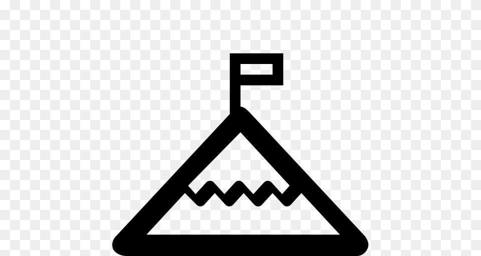 Adventure Camping Mountain Nature Peak Icon, Gray Png