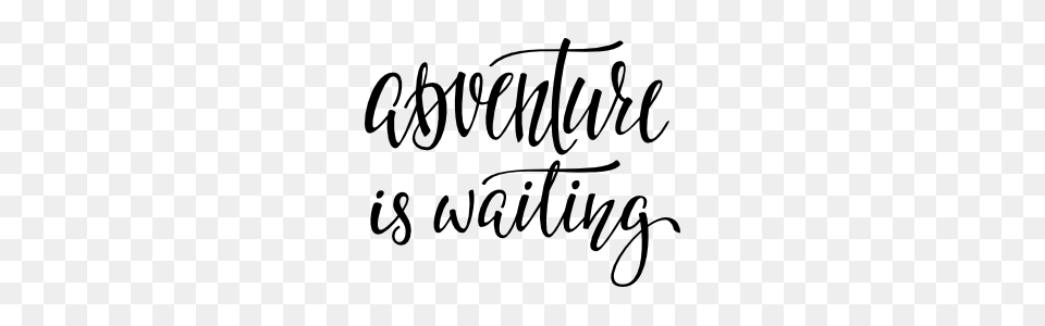 Adventure Is Waiting Sticker, Calligraphy, Handwriting, Text Free Transparent Png