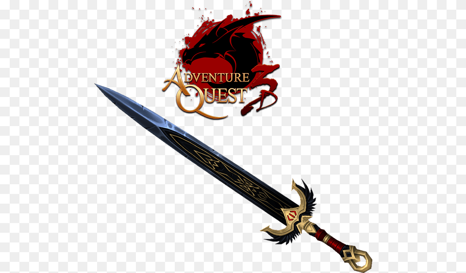 Adventure Quest 3d Logo, Sword, Weapon, Blade, Dagger Free Png