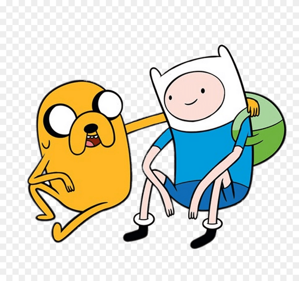 Adventure Time Finn And Jake Sitting Together, Cartoon, Baby, Person, Face Png Image