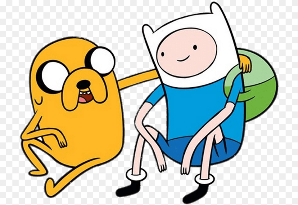 Adventure Time Finn And Jake Sitting Together Finn And Jack Adventure Time, Cartoon, Cleaning, Person, Baby Free Png