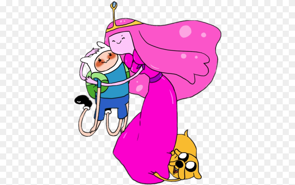 Adventure Time Princess Bubblegum Hugging Finn Adventure Time Finn Jake Bubblegum, Purple, Cleaning, Person, Cartoon Free Transparent Png