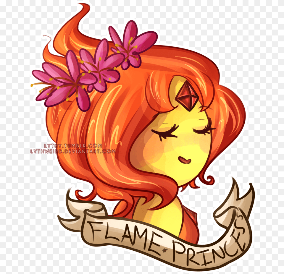 Adventure Time With Finn And Jake Images Flower Crown Princess Slouchy V Neck Flame Princess, Book, Comics, Publication, Face Free Transparent Png
