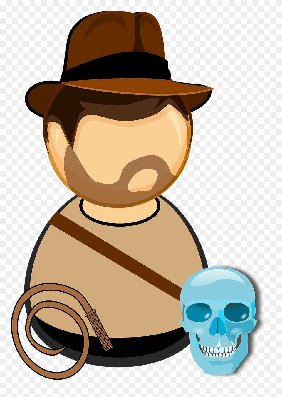Adventurer In A Hat With A Whip And Glass Skull Clipart, Clothing, Sun Hat, Portrait, Photography Free Png Download