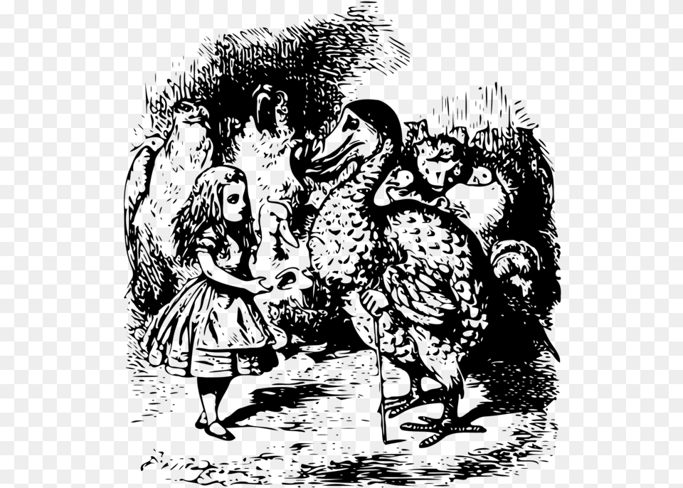 Adventures In Wonderland Dodo Mad Hatter Thimble Alice In Wonderland, Gray Free Png