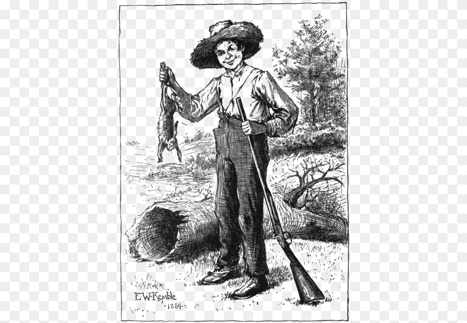 Adventures Of Huckleberry Finn 1885 Frontispiecegray Adventures Of Huckleberry Finn Tom Sawyer, Adult, Female, Person, Woman Free Png Download