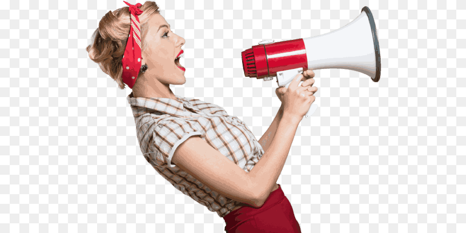 Advertisement And Commercial Propaganda Mujer Gritando Con Megafono, Head, Angry, Shouting, Face Free Transparent Png