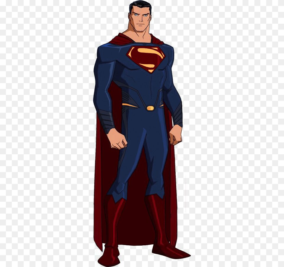 Advertisement Man Of Steel Young Justice, Cape, Clothing, Adult, Person Free Transparent Png
