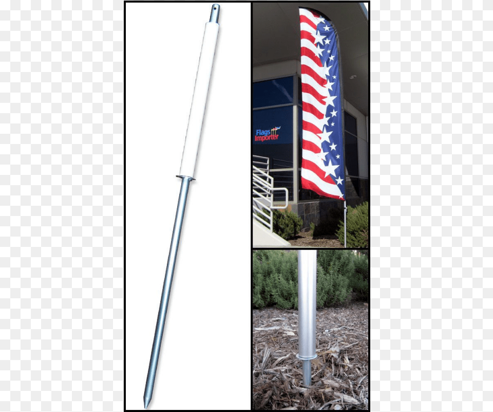 Advertising Convertible Flag Pole Kit Wground, Sword, Weapon, American Flag Free Png Download