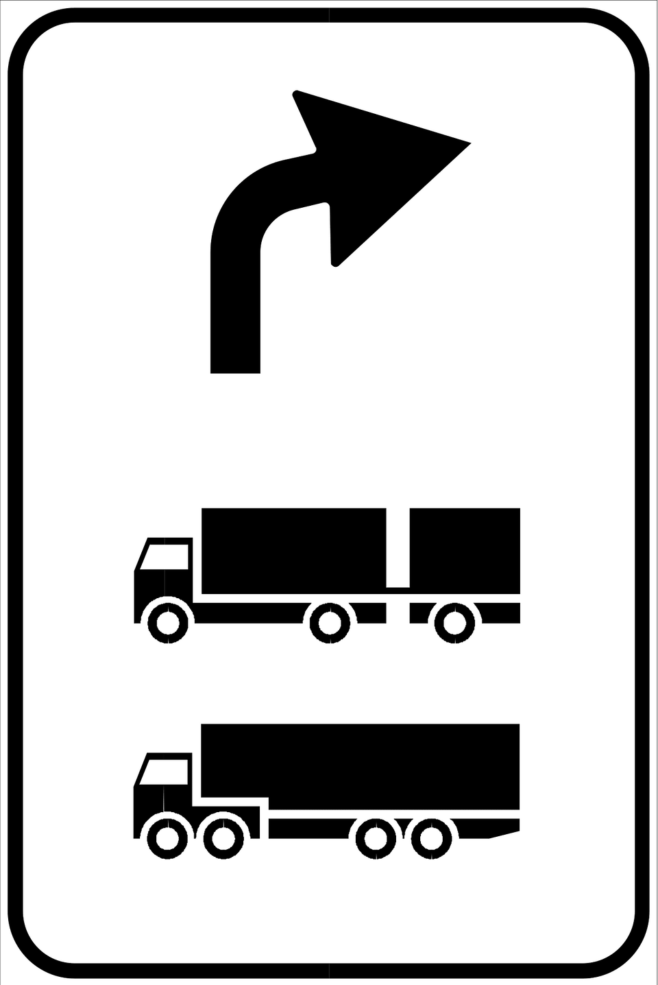 Advised Direction For Trucks Ahead Clipart, Symbol, Sign, Wheel, Machine Png