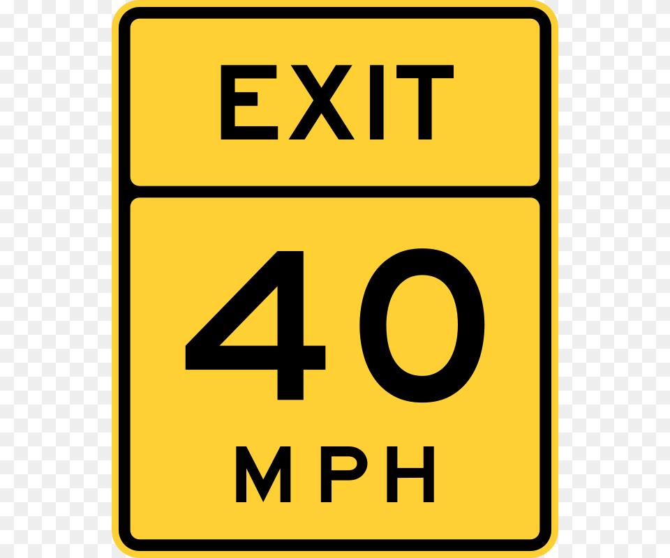 Advisory Exit Speed English, Sign, Symbol, Road Sign Png Image