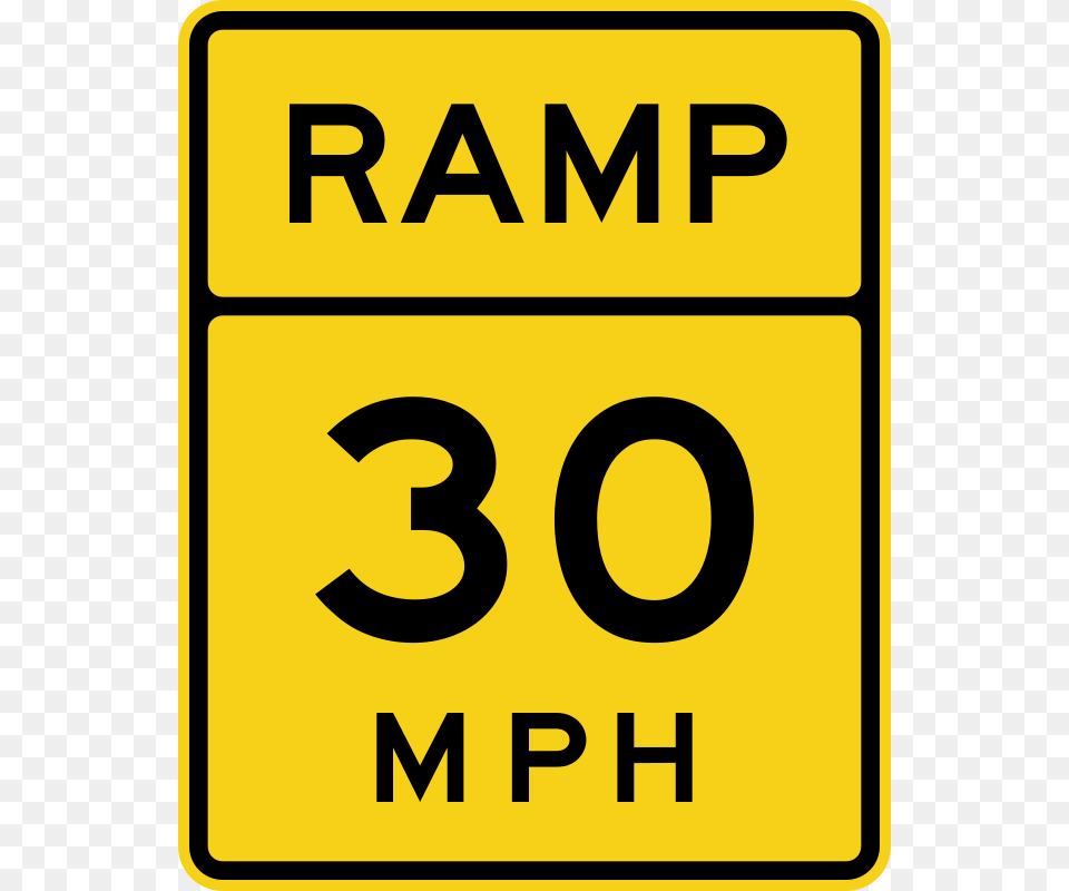 Advisory Ramp Speed English, Sign, Symbol, Road Sign Png Image