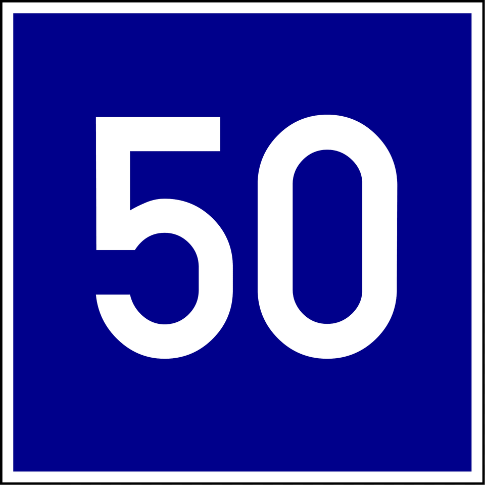 Advisory Speed Sign In Hungary Clipart, Number, Symbol, Text Free Png