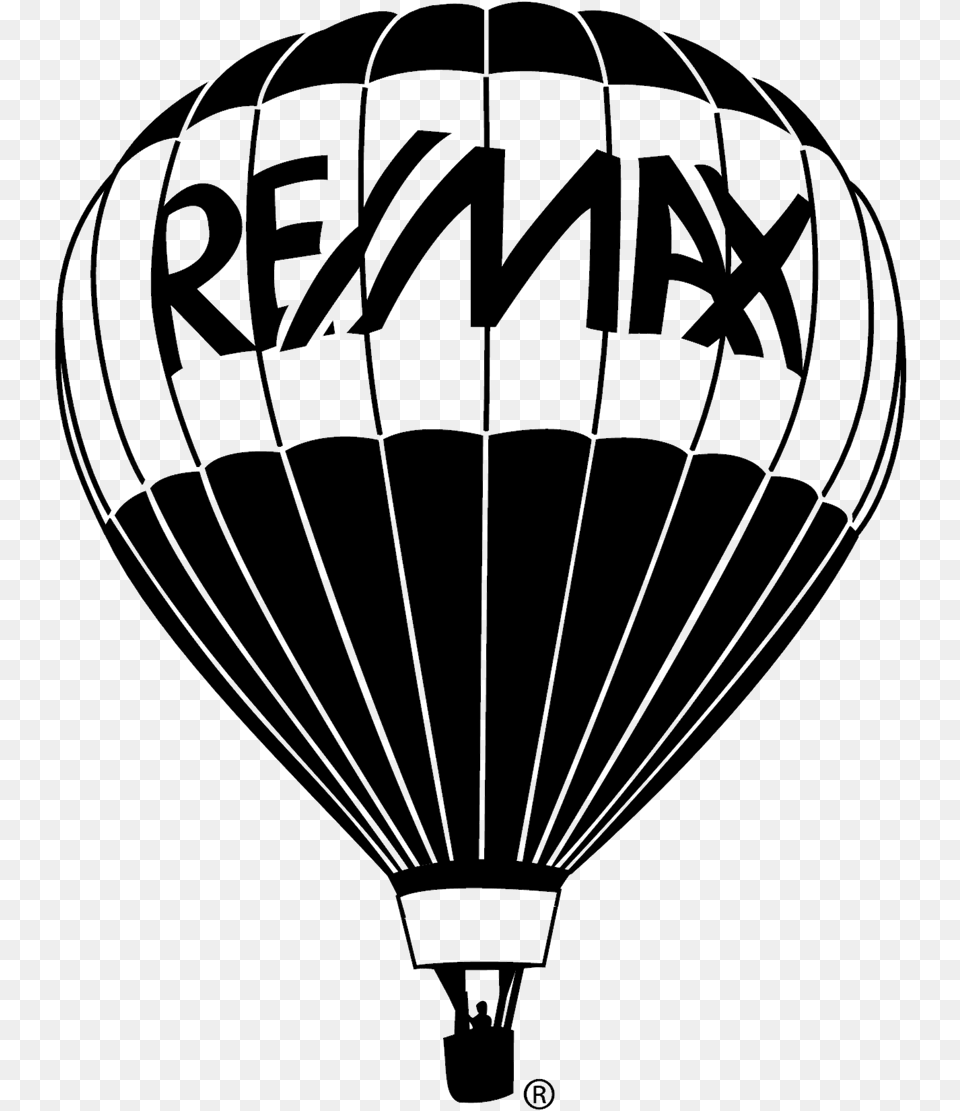 Aerial Balloon Black And White High Resolution Balloon Remax Logos, Aircraft, Hot Air Balloon, Transportation, Vehicle Png