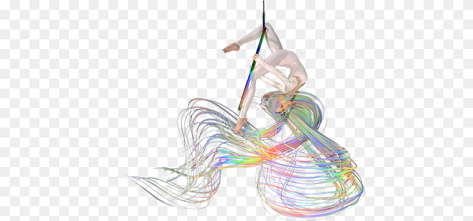 Aerial Hoop Dancing Ribbons For Her Hair Spiral Notebook Illustration, Adult, Female, Person, Woman Free Png Download