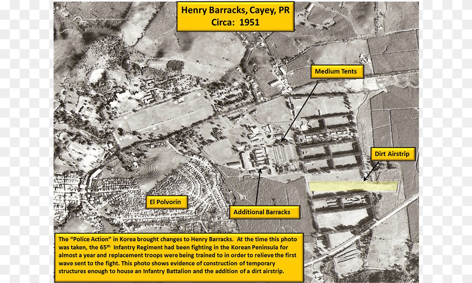 Aerial Photo Of Henry Barracks 1951 Preparing For War Base Militar En Cayey, Airport, Outdoors, Chart, Plot Png