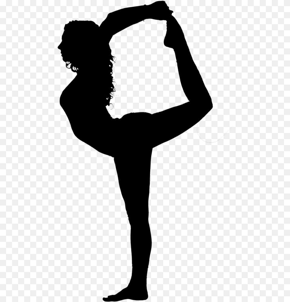 Aerial Yoga Asana Exercise Silhouette Yoga Dancer Pose Silhouette, Gray Png Image