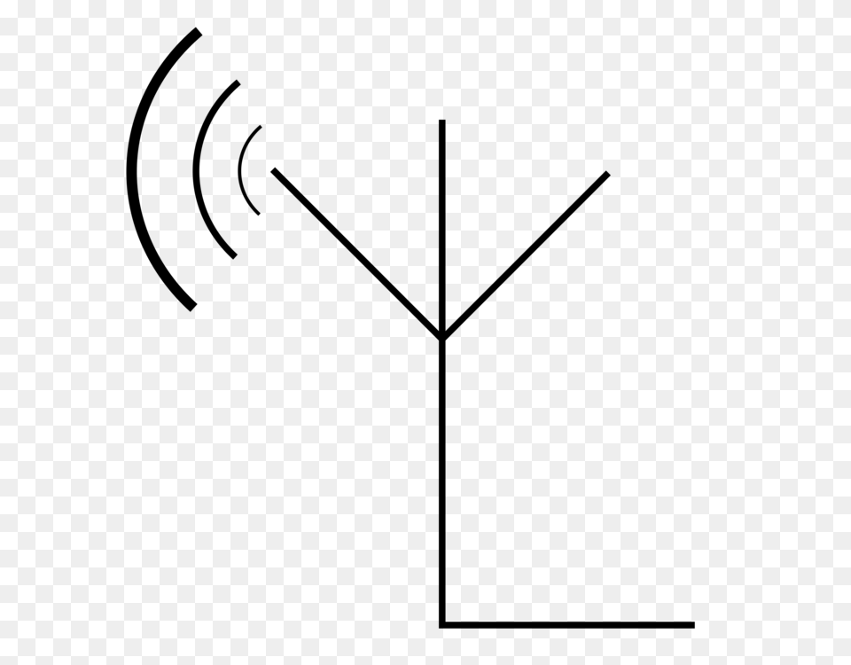 Aerials Electronic Symbol Television Antenna Radio Receiver, Gray Free Png Download