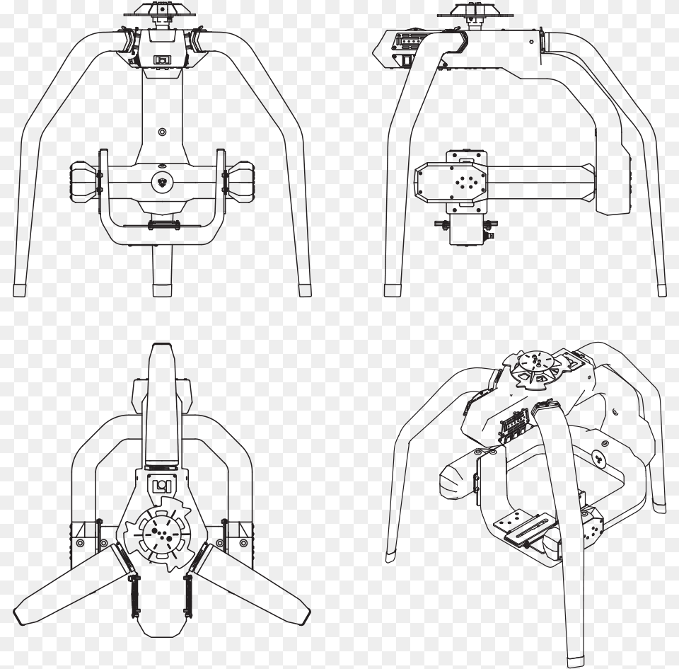 Aerigon Iag 3 Gimbal Drone With Camera Sketch, Cad Diagram, Diagram Free Png Download