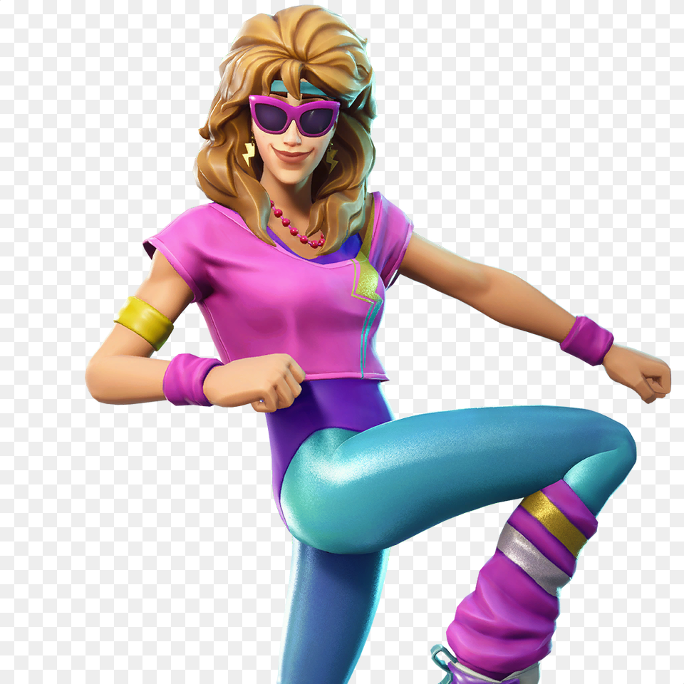 Aerobic Assassin Featured Aerobic Assassin Fortnite Skin, Accessories, Person, Girl, Female Free Png Download