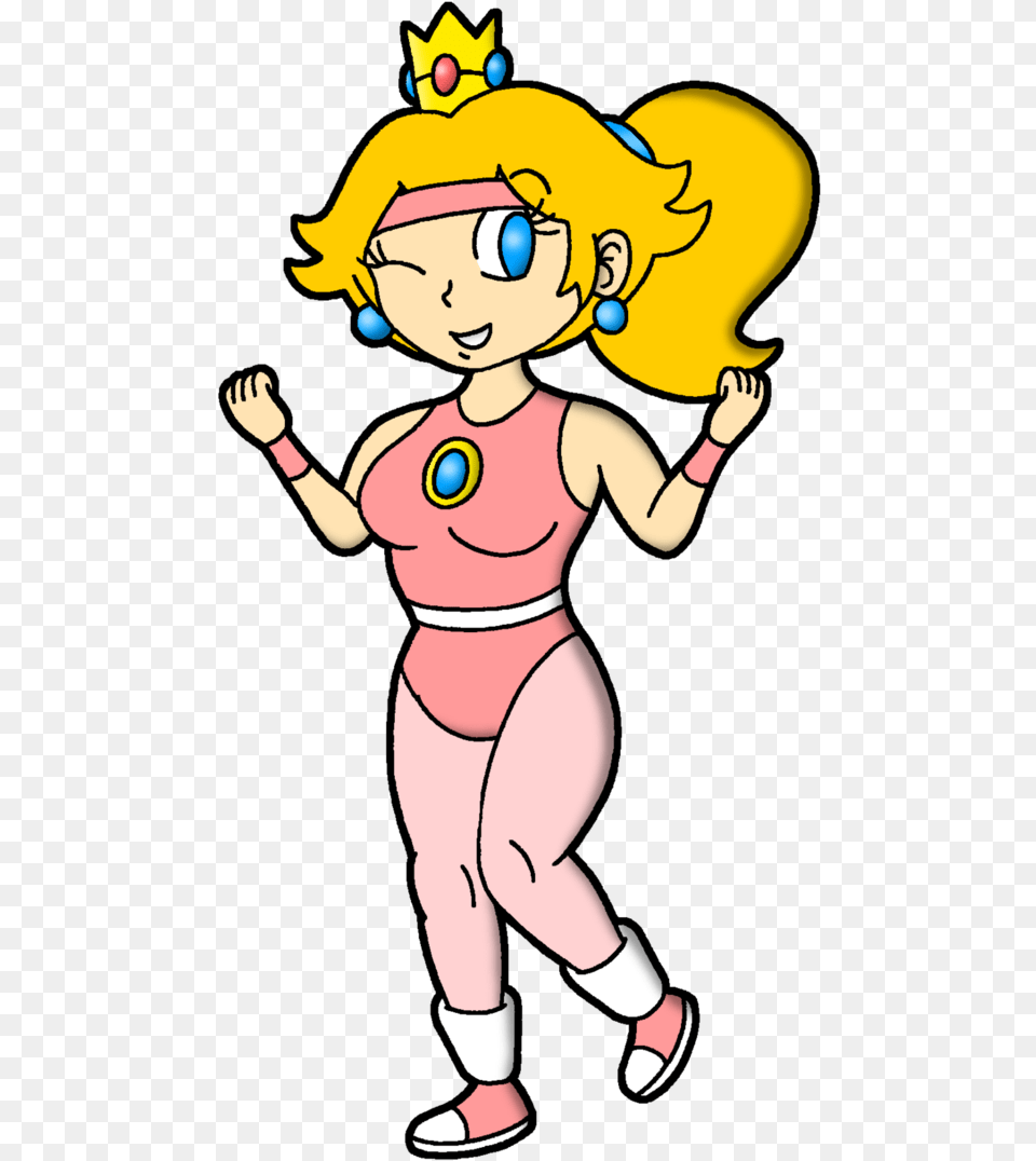 Aerobics Peach By Polishedbrain Illustration, Baby, Person, Cartoon, Face Free Transparent Png