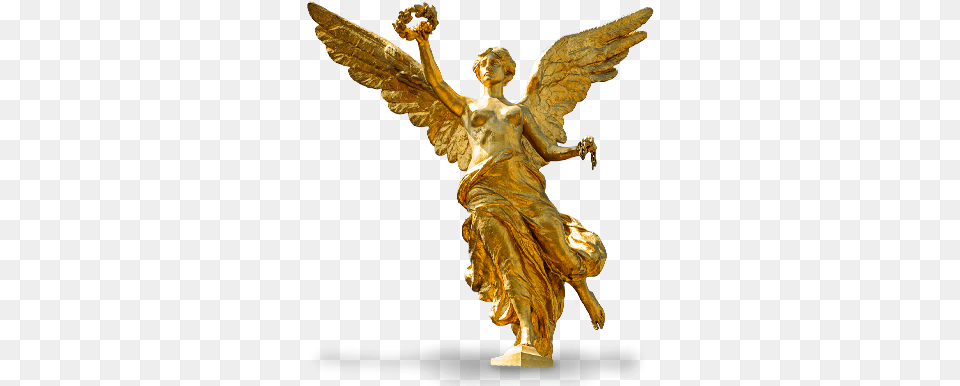 Aeromexico The Angel Of Independence, Person, Gold, Bronze, Art Png Image