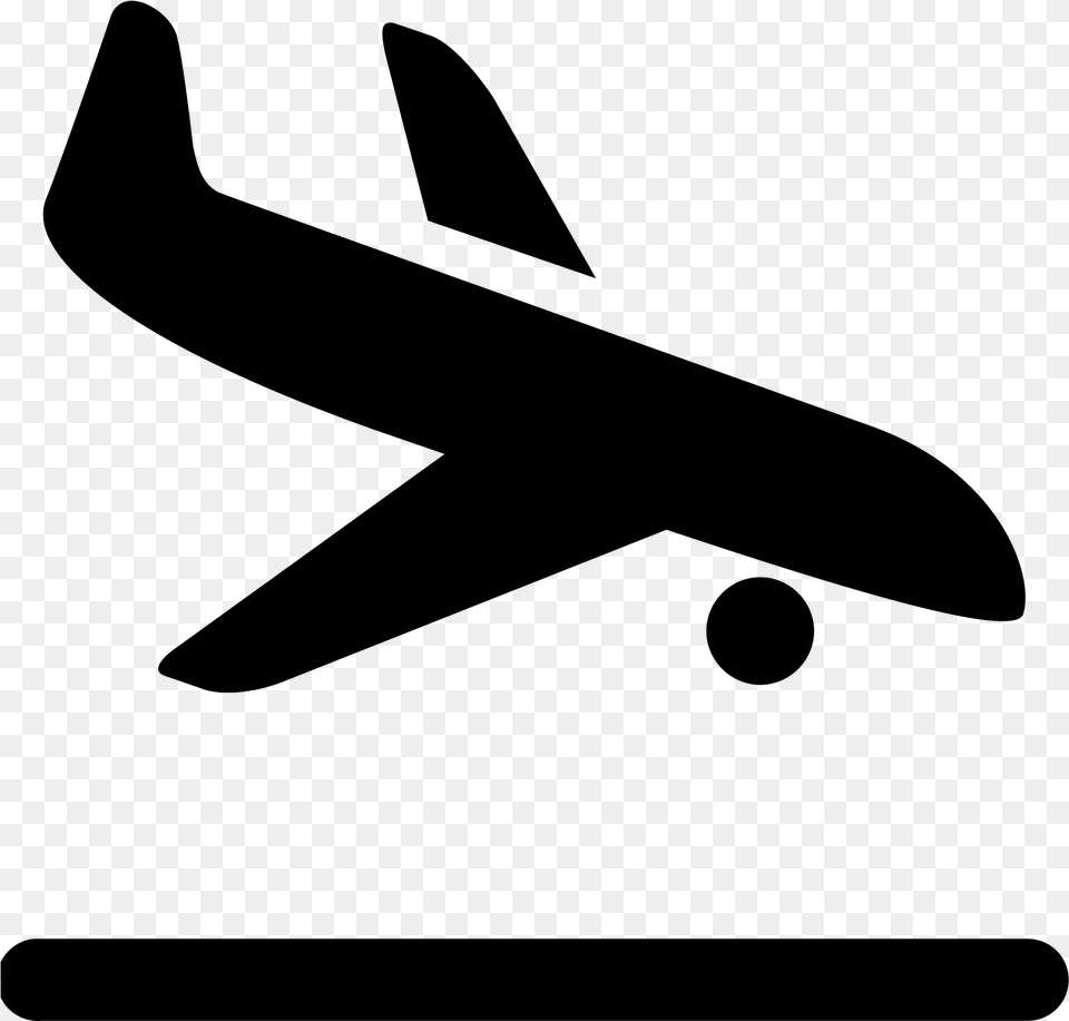 Aeroplane Airplane Landing Icon, Gray Free Transparent Png