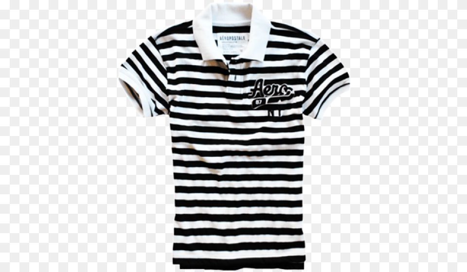 Aeropostale Black Amp White Stripes Polo Tshirt, Clothing, Shirt, T-shirt Free Transparent Png