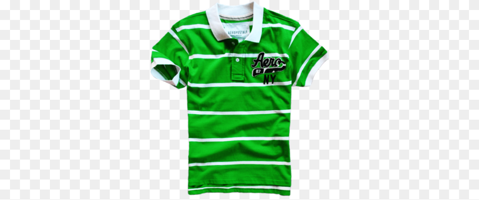 Aeropostale Green Striped Polo Shirt With Embroidery Mens Chest Embroidery Designs, Clothing, T-shirt, Jersey Free Transparent Png