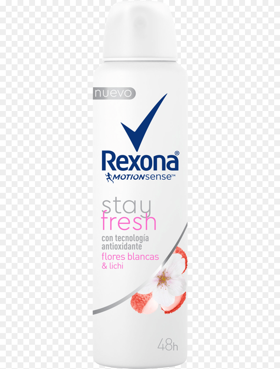 Aerosol Flores Blancas Plastic Bottle, Cosmetics, Deodorant Png Image