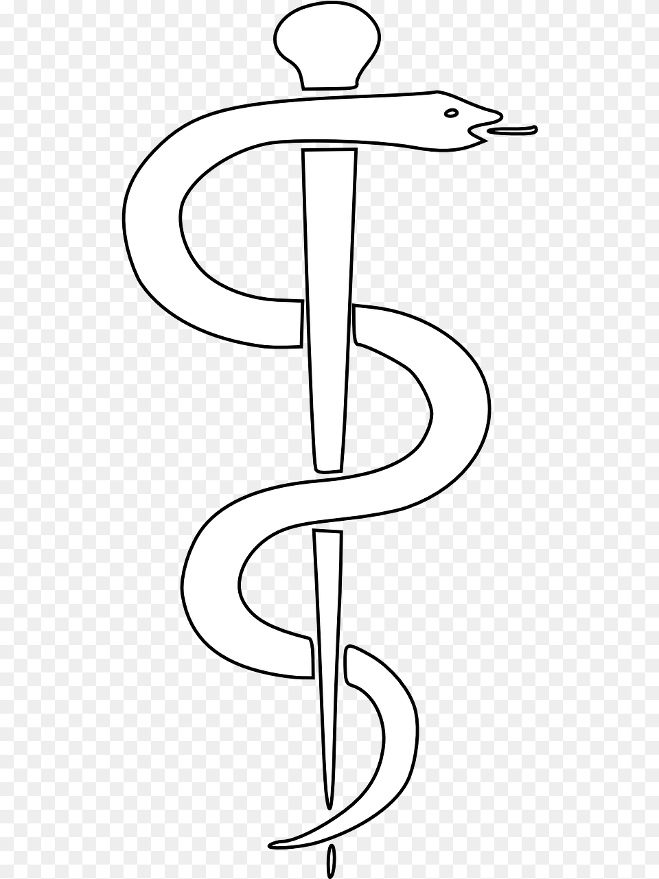 Aesculapian Staff Rod Of Asclepius Health Picture Rod Of Asclepius White, Stencil, Symbol, Text Free Transparent Png