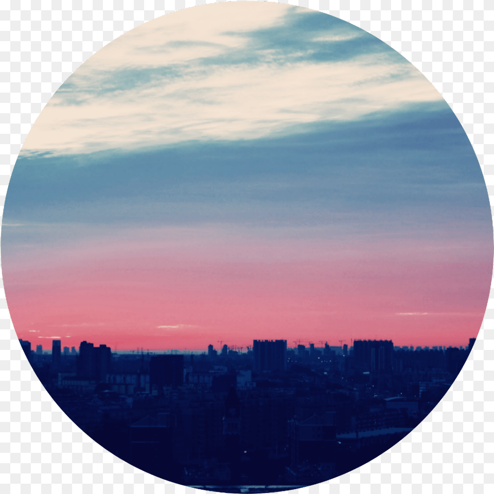 Aesthetic Aestheticcircle Pink Blue City Landscape Skyline, Nature, Outdoors, Sky, Photography Png Image