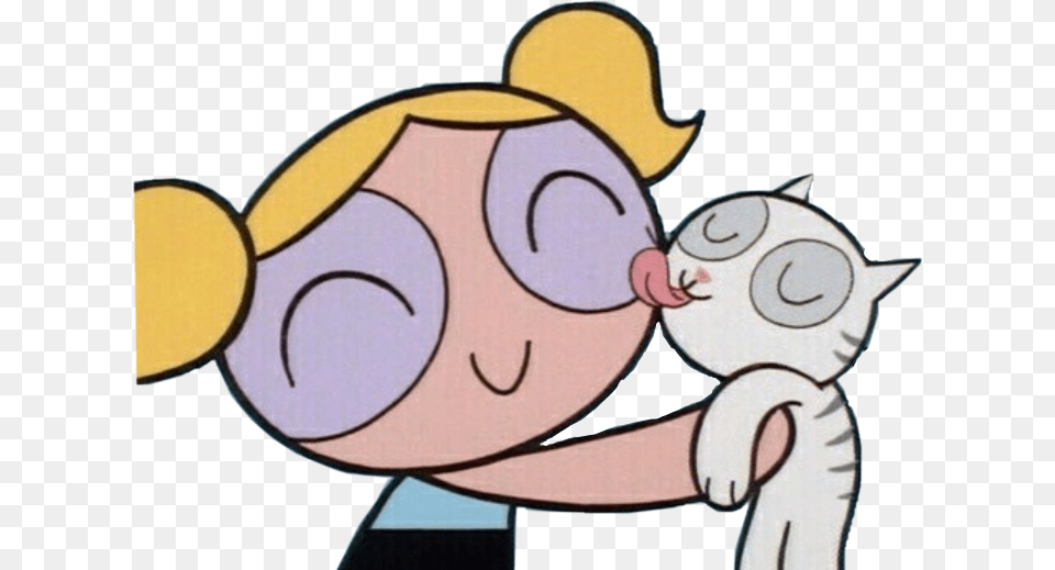 Aesthetic Aestheticgirl Aestheticcartoon Cartoon Powerpuff Girls Bubbles Cat, Baby, Person, Face, Head Free Png