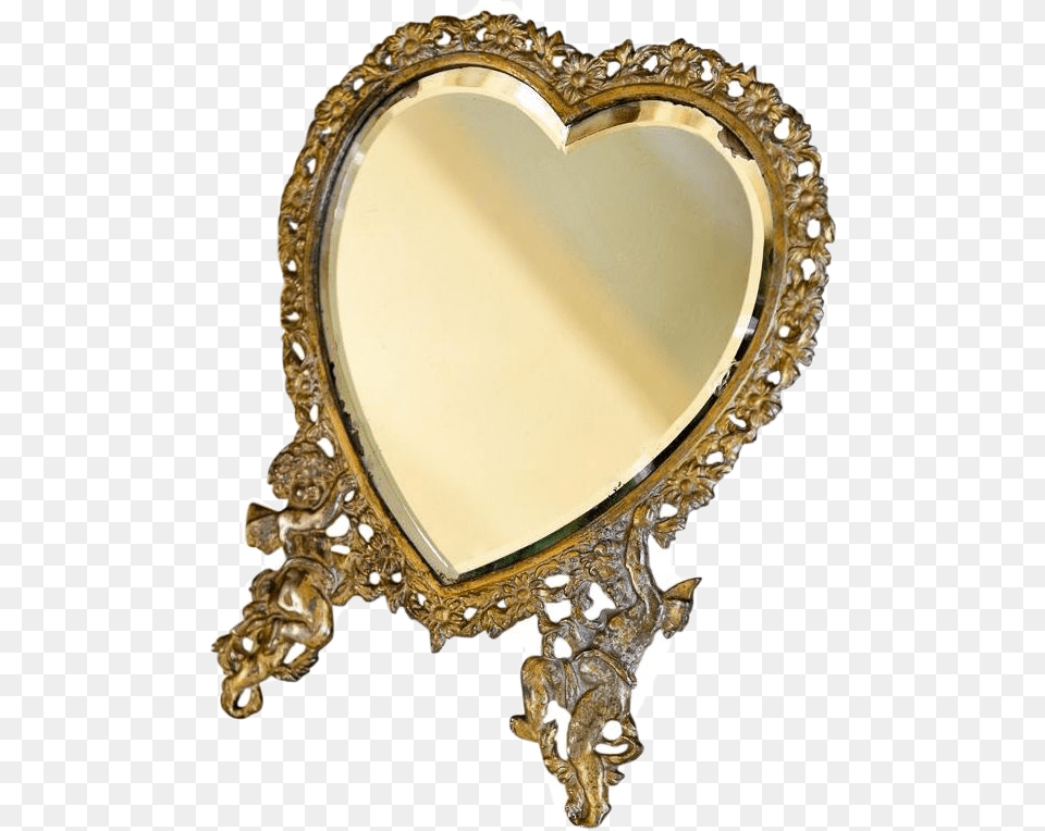 Aesthetic Aesthetics Vintage Vintageaesthetic Moodboard Heart, Mirror, Gold Free Png