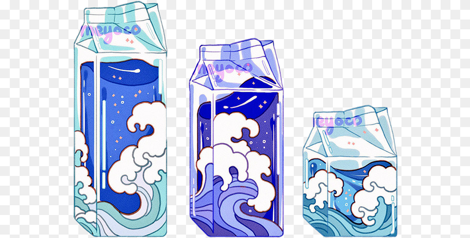 Aesthetic Anime Blue Purple Aes Tumblr Milk Clipart Water Meyoco Art, Ice Png