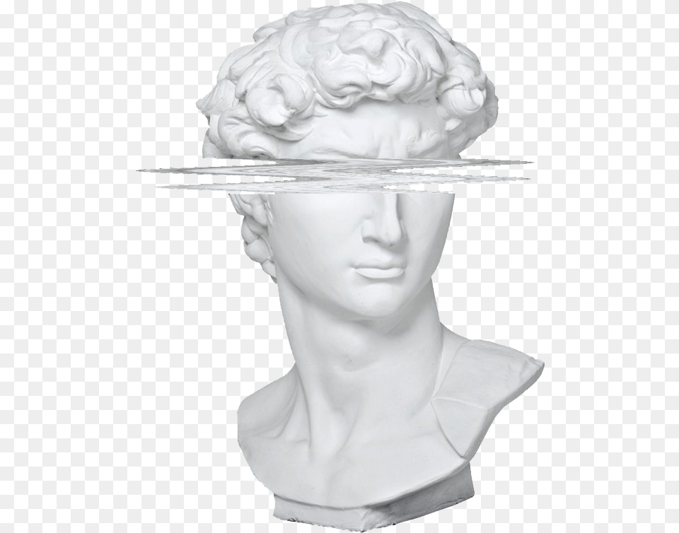 Aesthetic Art Transparent Vaporwave Head Statue, Person, Face, Flower, Plant Free Png