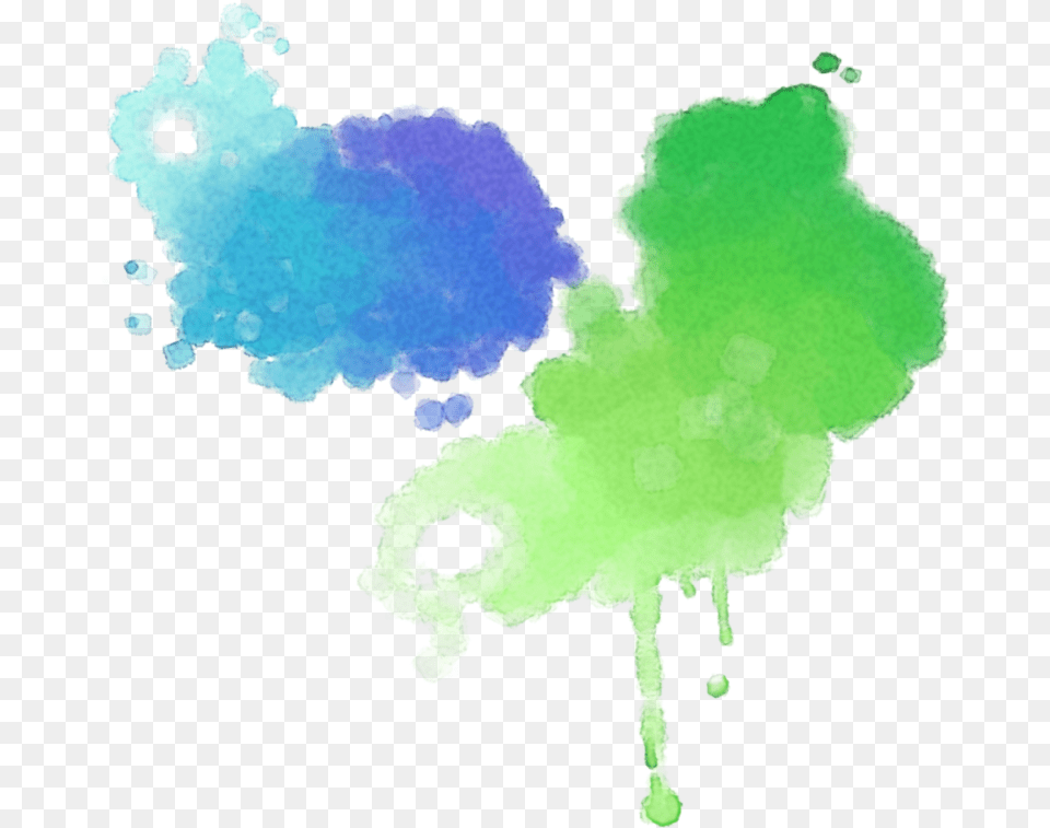 Aesthetic Blue Green Colors Tinta Aquarela Aesthetic Splashes Of Paint, Stain Free Png Download