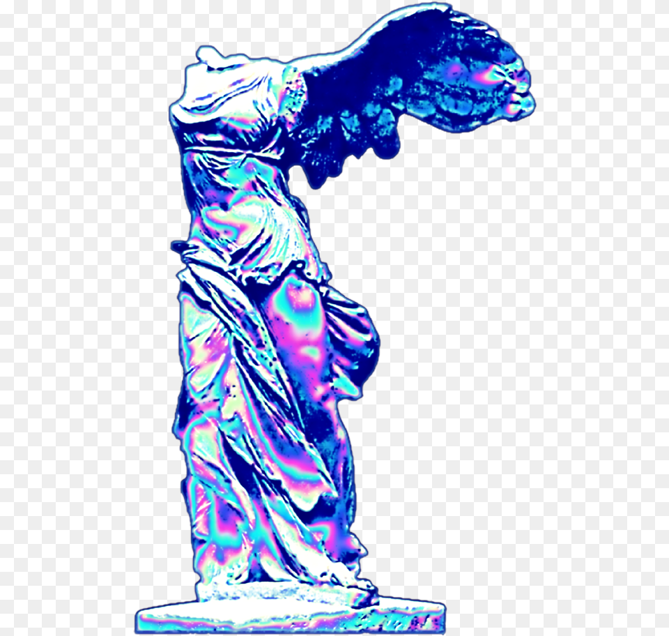 Aesthetic Blue Statues Vaporwave, Adult, Female, Person, Woman Png