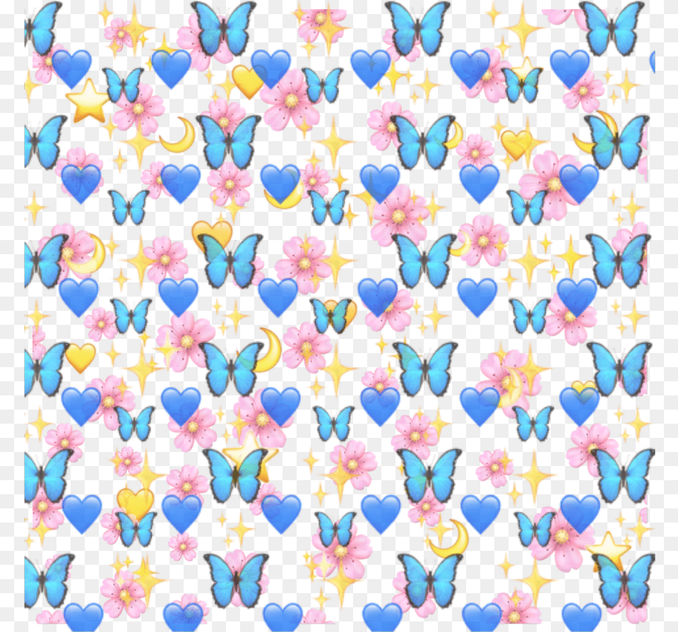 Aesthetic Butterfly Emoji Background, Pattern, Art, Floral Design, Graphics Png