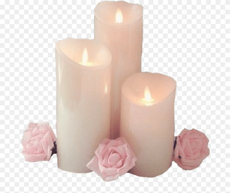 Aesthetic Candles Pink Tumblr White Fire Roses Aesthetic Candle Free Transparent Png