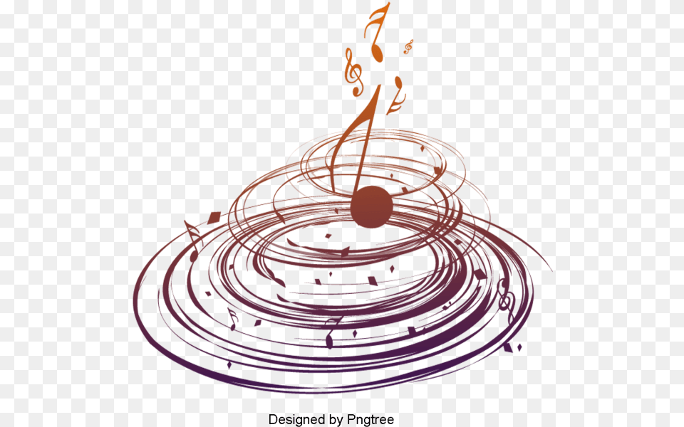 Aesthetic Cartoon Hand Painted Music Le Character Staff Colorful Music Vector, Light, Spiral, Outdoors, Nature Png