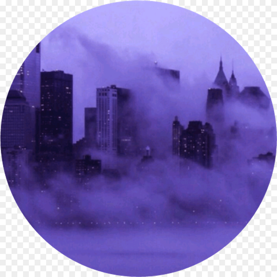 Aesthetic Circle Purple Skyline Cute Iphone Aesthetic Purple Wallpaper Hd, City, Nature, Outdoors, Weather Png Image