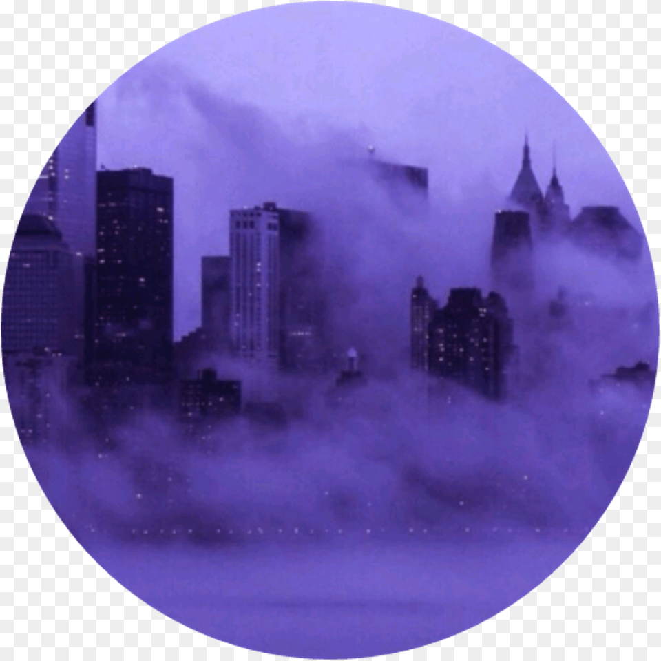 Aesthetic Circle Purple Skyline Cute Iphone Aesthetic Purple Wallpaper Hd, City, Nature, Outdoors, Weather Free Transparent Png