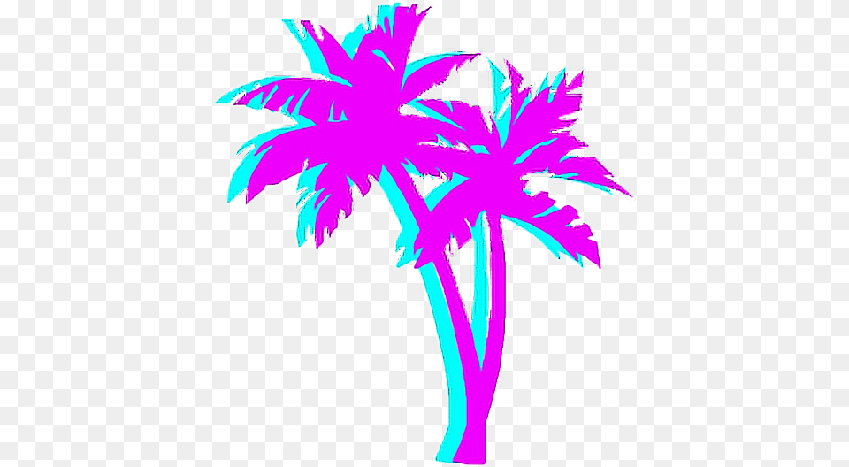 Aesthetic Clipart Vaporwave, Palm Tree, Plant, Tree, Person Png Image